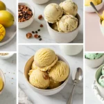 "Homemade healthy ice cream made with the Ninja Creami, featuring fresh fruit, protein, and dairy-free ingredients."